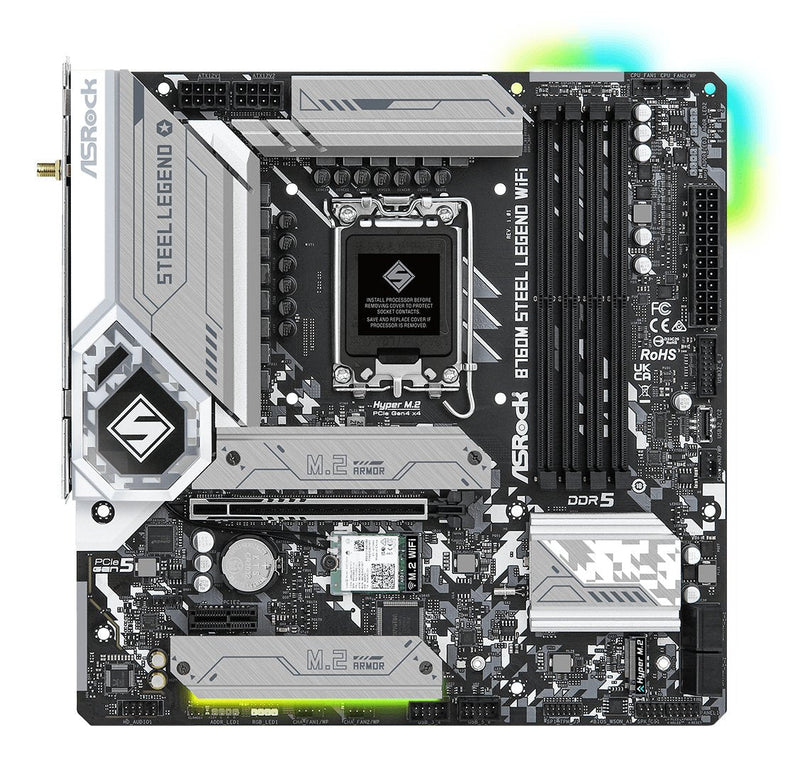 Asrock Motherboard B760M Meel Legend Wi-Fi 1700M-ATX HDMI DP DDR5 Retail