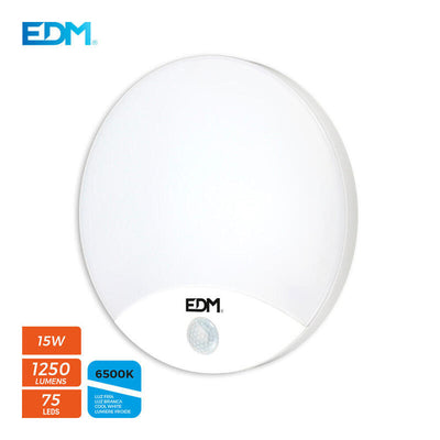 EDM Wall Light Round Outdoor LED 13W 1850LM 6400K IP44 Ø25X4,9CM With Sensor Motion — image 1