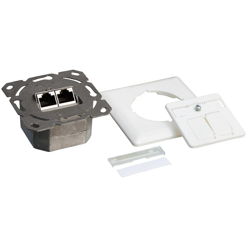 Logilink NP0123 Plug CAT.6A, 2x RJ45, White Horizontal
