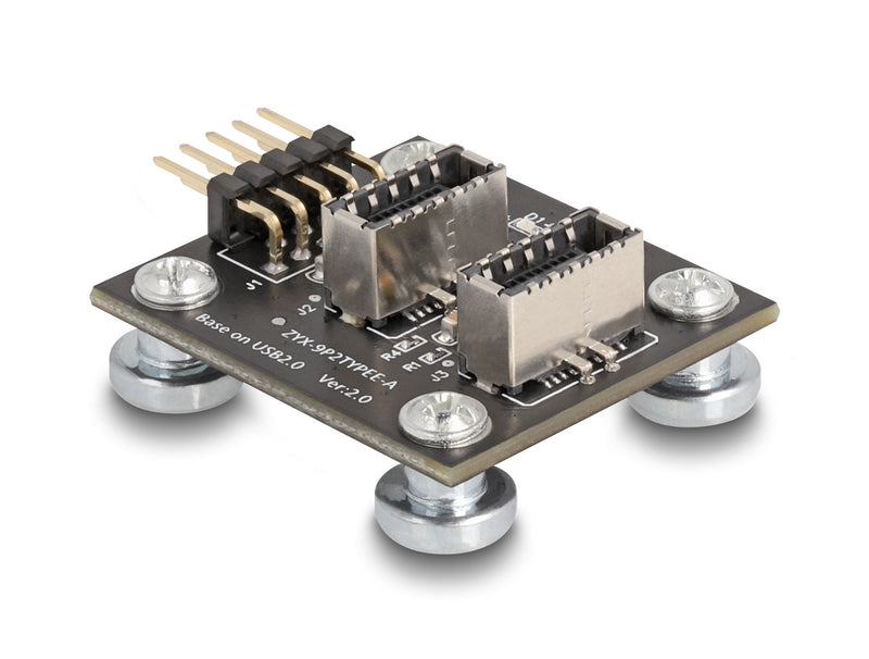 Delock USB 2.0 Adapter Connector Male Poste a 2 X Intern USB Type- And Key a Connector Female Angulado Magneti