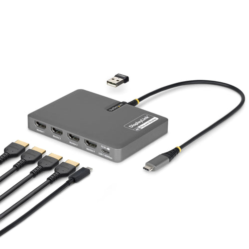 StarTech.com Quad-usb-hdmi-adapt Base Laptop And Replicador Ports Alámbrico USB 3.2 Gen 1 (3.1 Gen 1) Type-c G — image 1