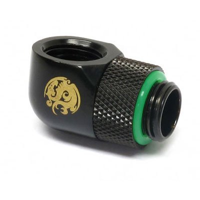 Bitspower Adapter 90 Grad G1 4 Pulgadas Ag a G1 4 Pulgadas Ig - Rotating Black Matte