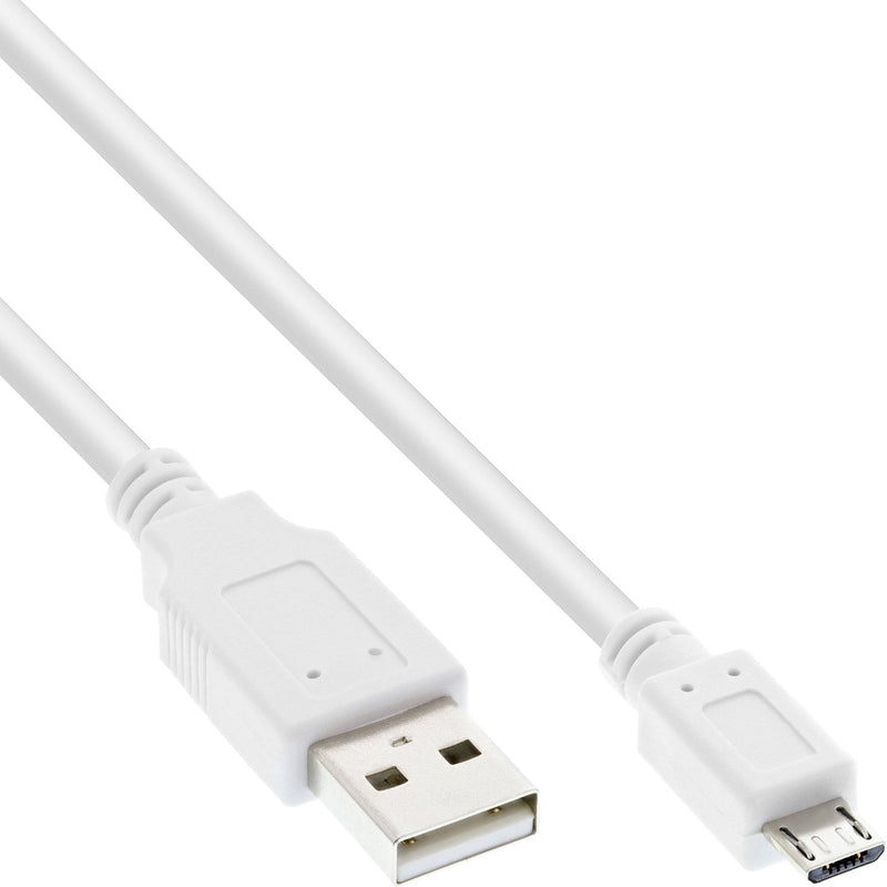Inline Micro USB 2.0 USB Cable Type a Micro-b Male White 0,5M