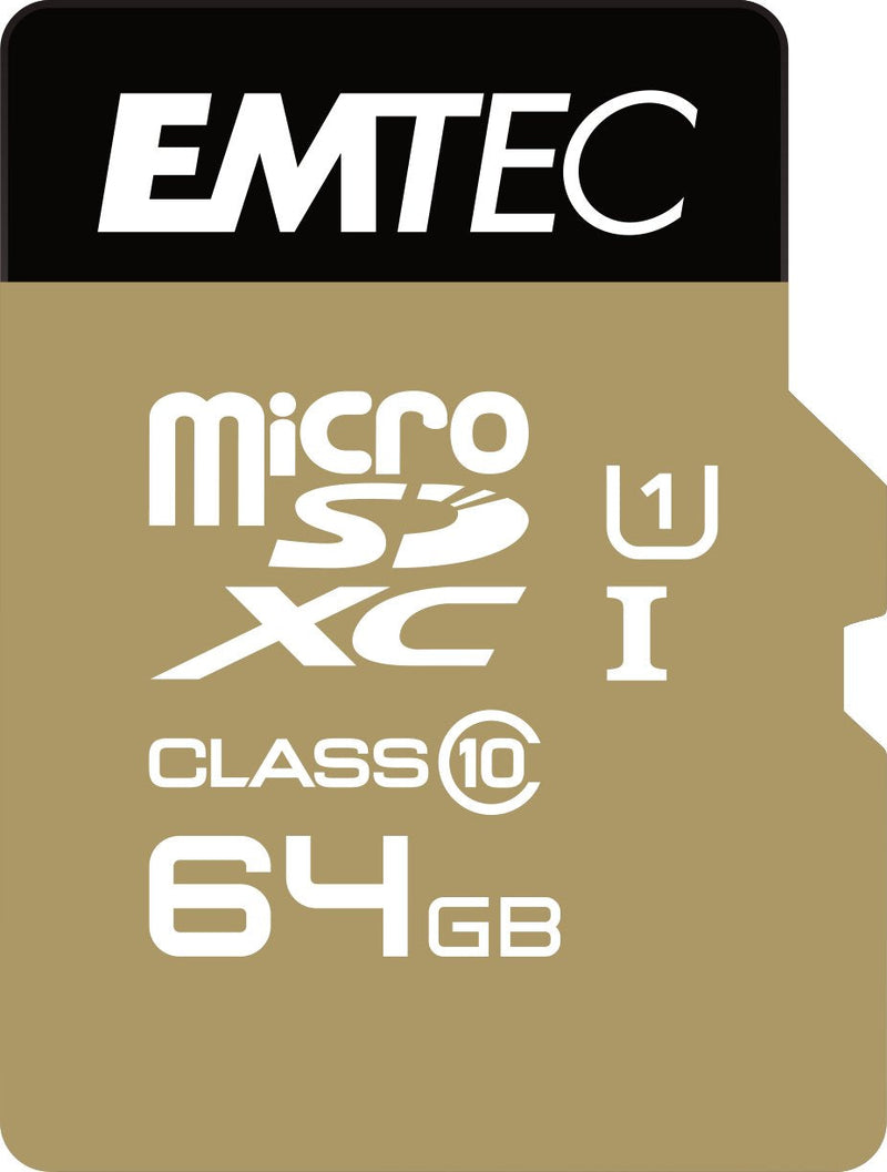 Emtec microSD 64GB Sdxc U1 CL10 Gold + ECMSDM64GXC10GP