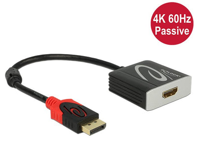 Delock Adapter DisplayPort 1.2 Male HDMI Female 4K 60 HZ Pasivo Black — image 1