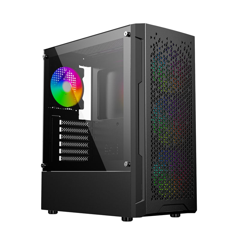 Gembird PC Case CCC-FC-400X Gaming ARGB Housing Computer Fornax 400X, Black