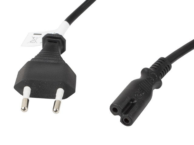 Lanberg Cable Power CA-C7CA-11CC-0018-BK Connectors Cee 7/16 / IEC320 C7 1.8 Metres