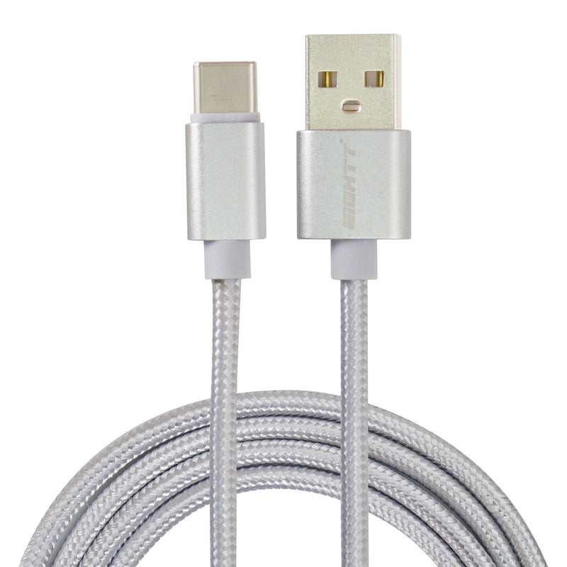 Eightt USB Cable a USB-C Metal Flex. 1M Nilon Trenzado Silver