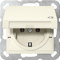Gira 445401 Schuko-toma Power Up With Cover Abatible System 55 Cw Glossy