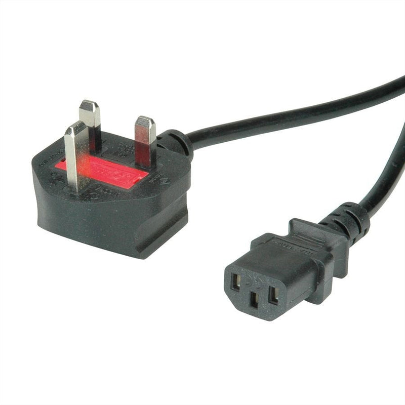 Value Uk Netzcable, Gerade Iec-buchse, 10A, Black 3,15M