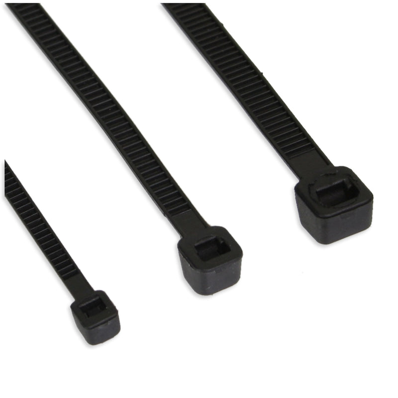 Inline Cable Ties Long 300MM Wide 4,8MM Black 100 Units