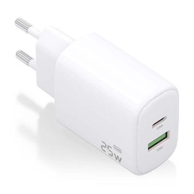 Aisens Charger 25W, 1x USB-C PD 3.0, 1x USB-A QC3.0, White — image 1