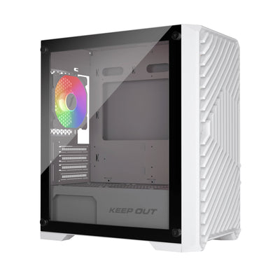 Box microATX XC-220 Glass ARGB White Keepout Bahías Int.: 1X3,5, 2X2,5/2X3,5, 1X2,5/ 1XUSB2.0, 2XUSB3.0/ Audio — image 1