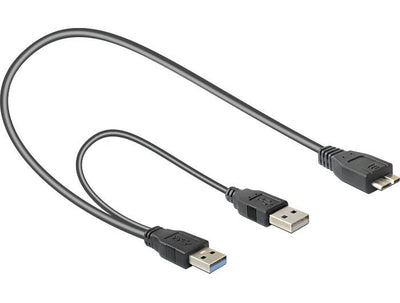 Delock USB Cable 3.0 Typ a Male + USB Typ a Male USB 3.0 Typ Micro-b — image 1