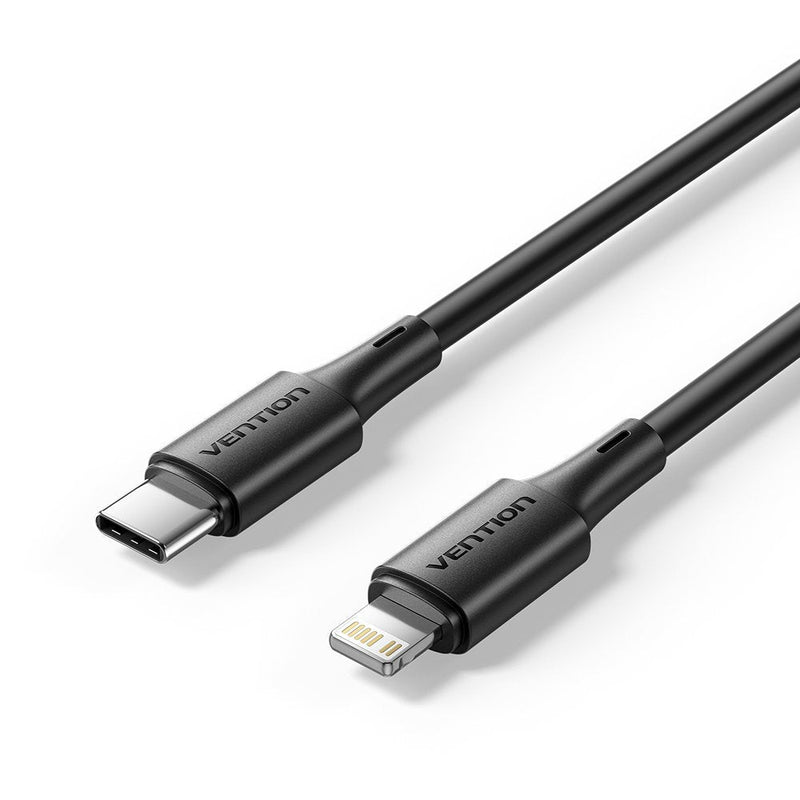 Vention USB 2.0 USB-C To Lightncabl Ing M-m 3A Cable 0.25M Black Pvc