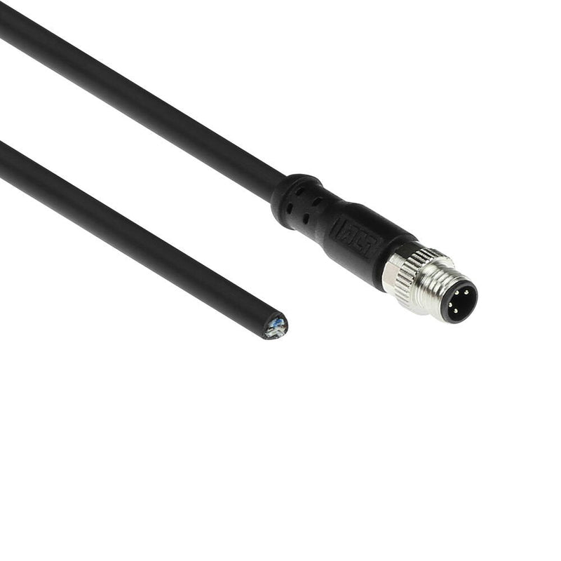 Industrial 5.00 Meters Sensor Cable M8A 4-PIN Male To Open End, Ultraflex Xtreme Tpe Cable Shielded