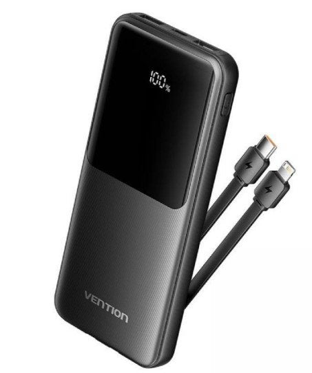 Vention Powerbank 10000MAH FHOB0 22.5W Black Includes USB Cable Type-c And Lightning