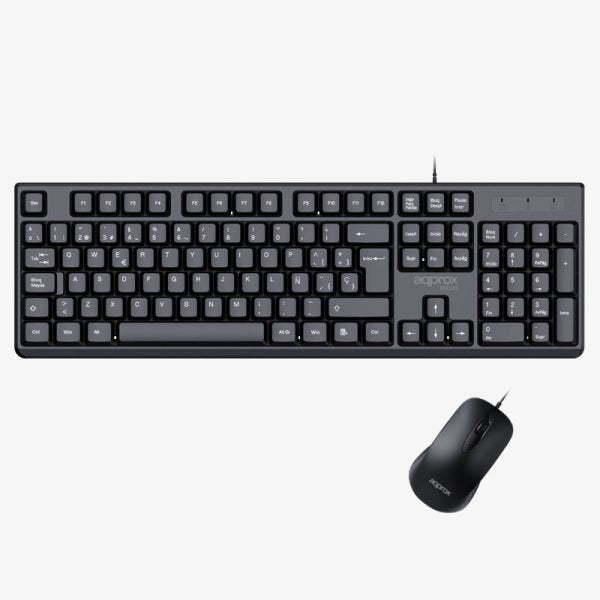 Approx Keyboard Spanish And Mouse APPMX245 USB Cable 1.45M 1200DPI Keyboard Lightweight And Compacto