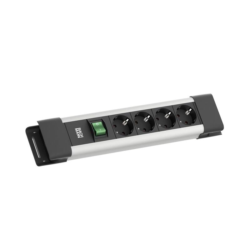 Bachmann Connectus 4XCEE7 3, 1XSCHALTER 2,0M CEE7 7 Grey