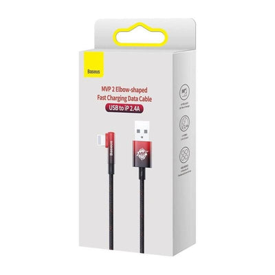 Baseus Data Cable Lightning 2.4A 1MT Mvp 2 Elbow-shaped Network Black CAVP000020 — image 1