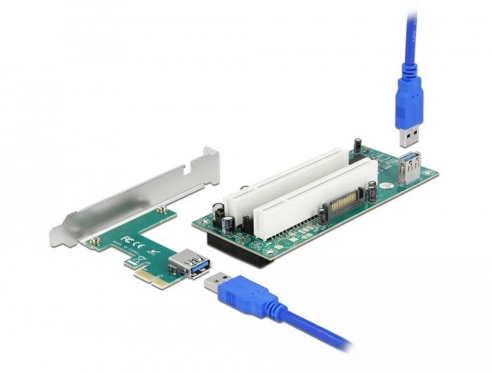 Card Riser Pci Express X1 a 2 X Pci 32 Bit Slot With Cable 60CM