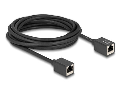 Delock Network Cable Alargador Empalme RJ45 Connector Female a RJ45 Connector Female CAT.6A S FTP 5M Black — image 1