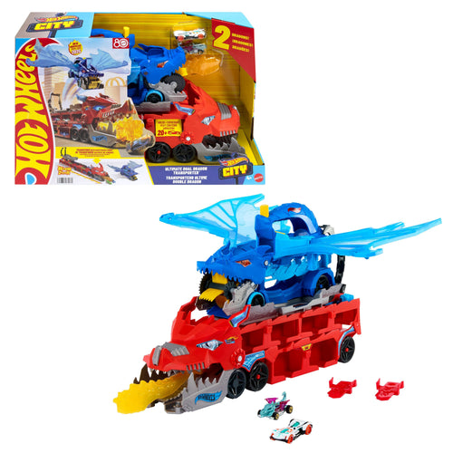 Hot Wheels City Ultimate Vehículo Toy Dragon Transporter 2 1 JBM72 — image 1