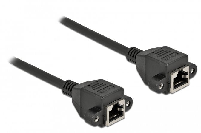 Delock Network Cable Alargador S FTP RJ45 Connector Female a RJ45 Connector Female CAT.6A 3M Black