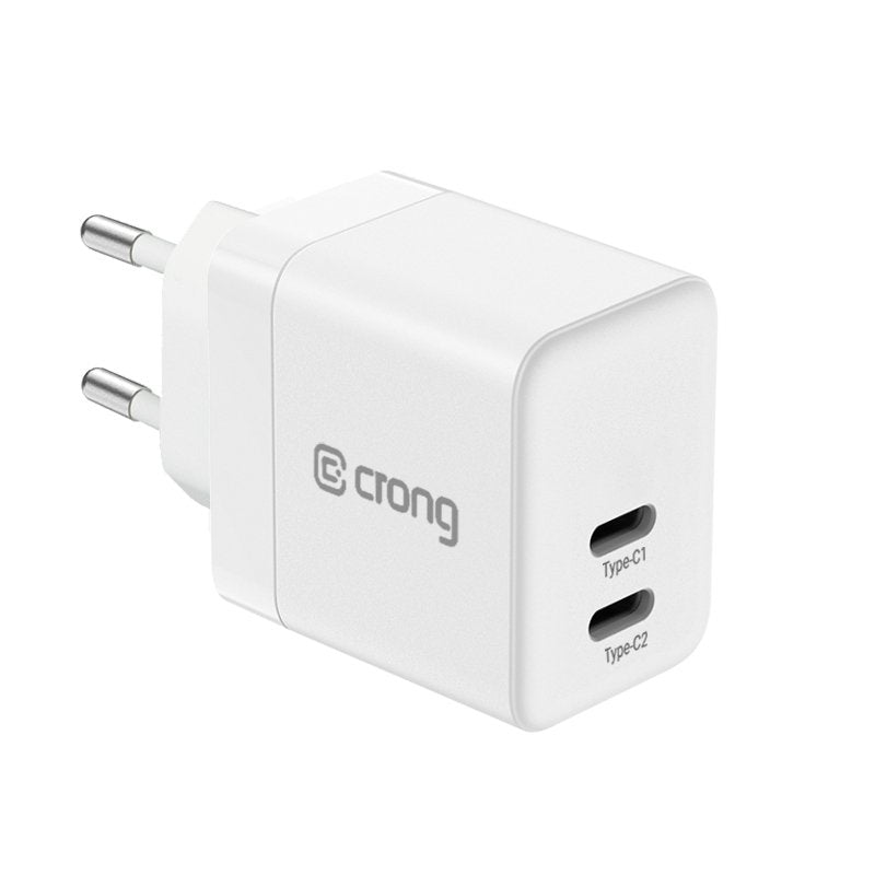 Ultra Compact GaN Charger Network 2x USB-C 35W PD 3.0 With Pps White