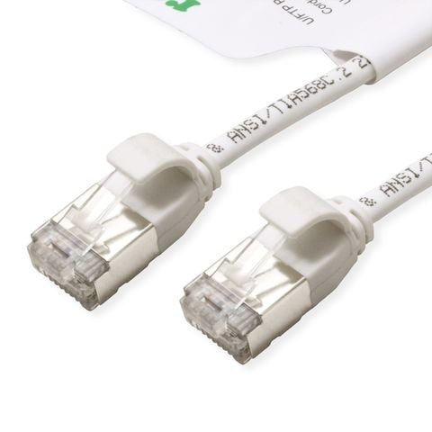 Roline Cable Verde U FTP Network CAT.6A (class Ea), Lsoh, Slim, Blanco 0,3M