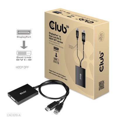 CLUB3D Adapter DisplayPort DVI-d Hdcp Off Aktiv St/Bu Retail — image 1
