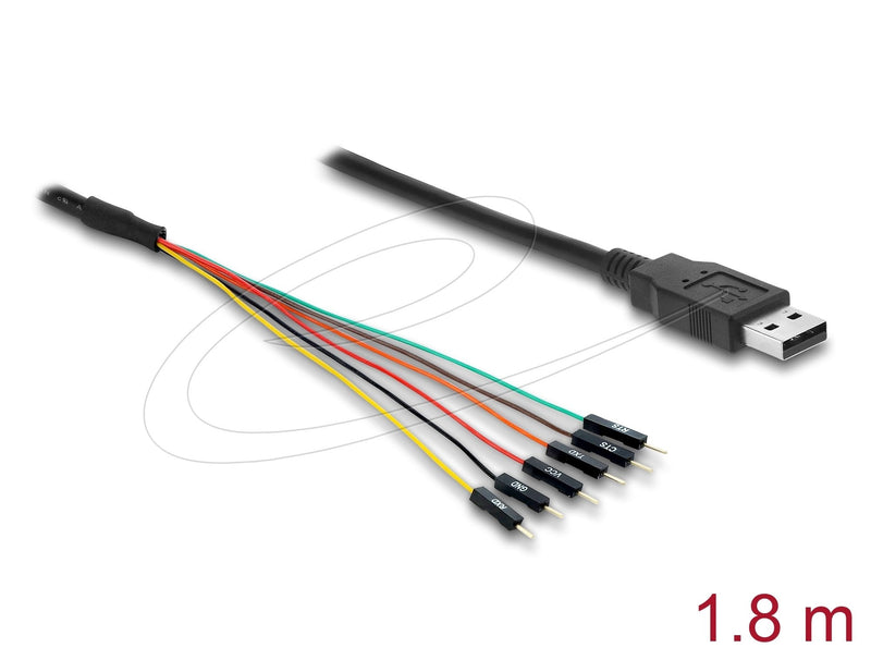 Convertidor USB 2.0 Type a Uart Ttl (3,3V) Schnittstelle With 6 X Connector Male Poste Tx Rx Cts Rts And 3,3V