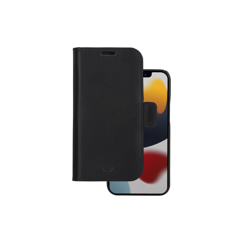 DBRAMANTE1928 Lynge Case With Cover Phone Mobile Phone Leather Grano Entero Black Apple Iphone 12 Pro