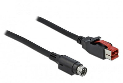 Delock Poweredusb Cable Connector Male 24V a Mini-din 3 Pin Connector Male 3M Pos Printer And Terminals — image 1