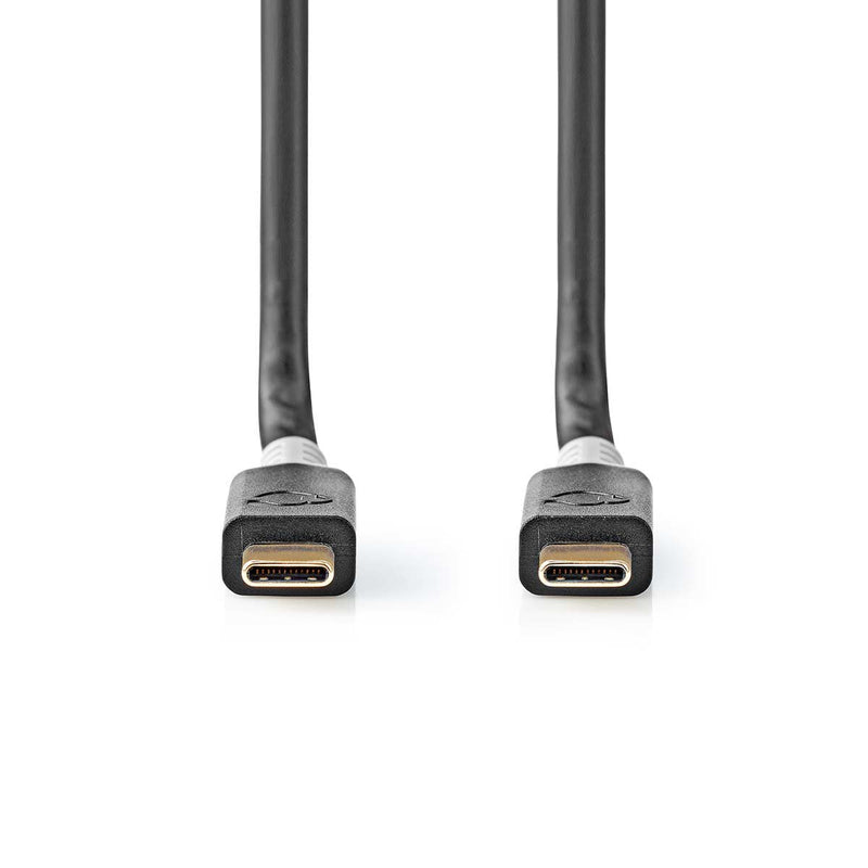 Nedis Cable USB 3.2 Gen 2X2 USB-C ™ Plug USB-C ™ Plug 4K@60HZ 20Gbps Gilded 2.00M Round Pvc Silver Packaging W