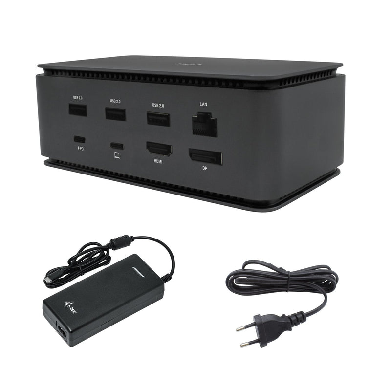 I-tec Metal USB4 Docking Station Dual 4K HDMI DP With Power Delivery 80W + Universal Charger 112W