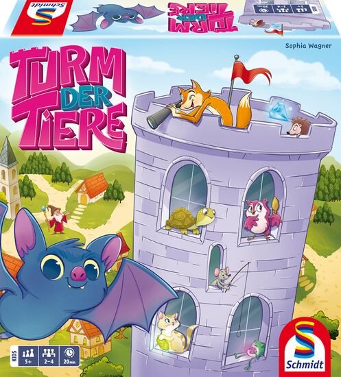 Schmidt Spiele Tower Animales, Juego de mesa 40666