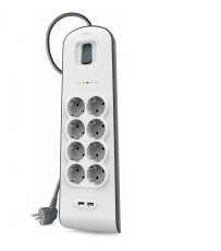 Belkin Power Strip BSV804VF2M Protection Contra Sobretensiones 8 Sockets + 2 Ports USB (2,4A) Button Apagado A — image 1
