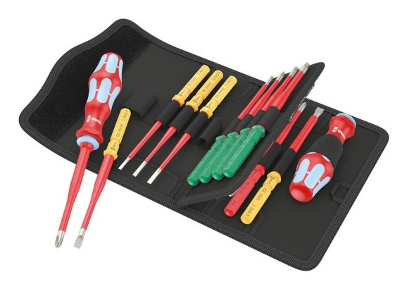 Wera Screwdriver Vde Stainless 17 Extra Slim 1, 05006631001 Red/Blue