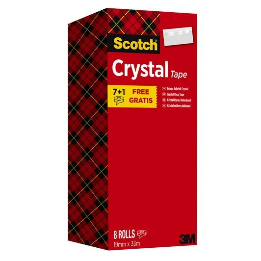 Scotch Pack 8 Cintas Adhesivas - 19MM X 33M - Promocion 7 + 1 Gratis - Transparent