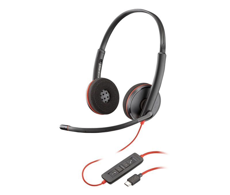 Poly Auriculares Blackwire C3220 USB-C + Funda Transporte (paquete)
