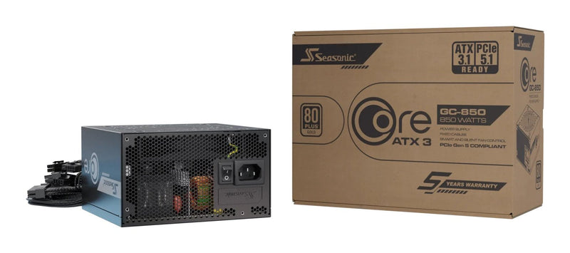 Seasonic Core GC-850 ATX3.1 Black 1X 12-PIN High Power Gpu, 3X Pcie, 850 Watt) SRP-CGC851-A5A32SF