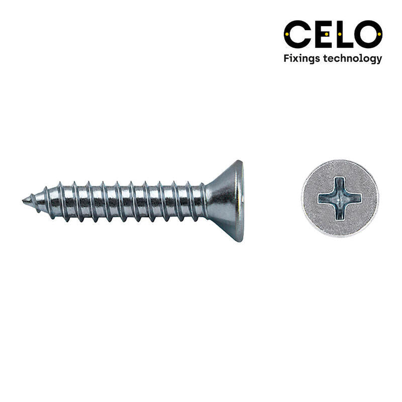 Celo Caja 250 Unid. Tornillo Chapa Avellanado Philips Din/Ref 7982 4,8X25MM Zincado