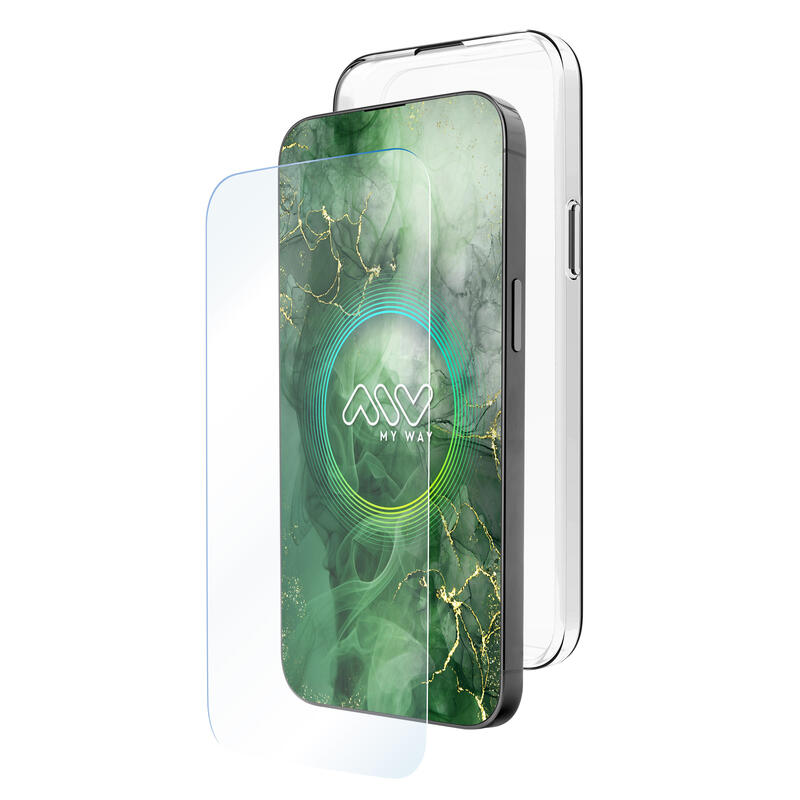 Myway Housing Apple Iphone 16 Pro Transparent + Protector Screen Glass Tempered