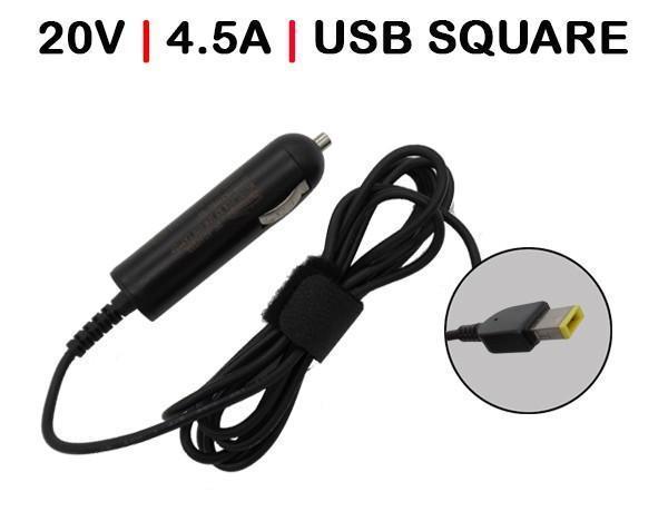 Car Charger Laptop Lenovo 20V 4.5A USB Square 90W
