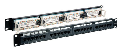 Efb Patchpanel UTP 24x RJ45 CAT.6, 19 1HE,,180, RAL9005 Black — image 1
