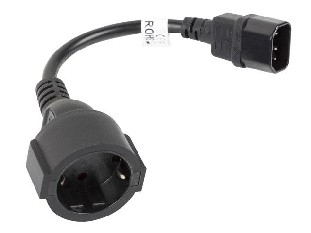 Lanberg Cable Power Schuko a C14 H/M Black CA-C14E-10CC-0018-BK -..lanb