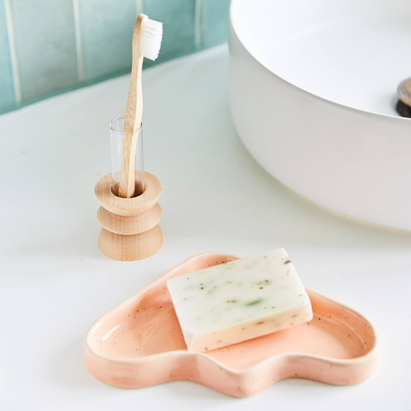 Ceramic Wave Tray – Peach Triangle
