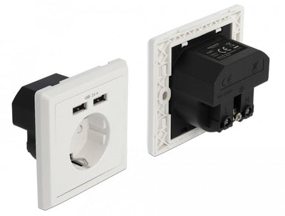 Recessed Socket Power With 2 X USB Type a Port Charging 2,4A — image 1