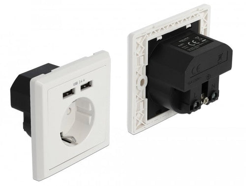 Recessed Socket Power With 2 X USB Type a Port Charging 2,4A — image 1